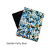 Kindle Paperwhite sleeve with snap to protect Kindle E-readers. Made with blue floral cotton print with light blue snap.
